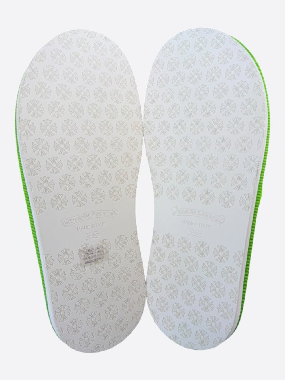 Chrome Hearts Green & White Miami Horseshoe Logo Slippers - Picture 5 of 7